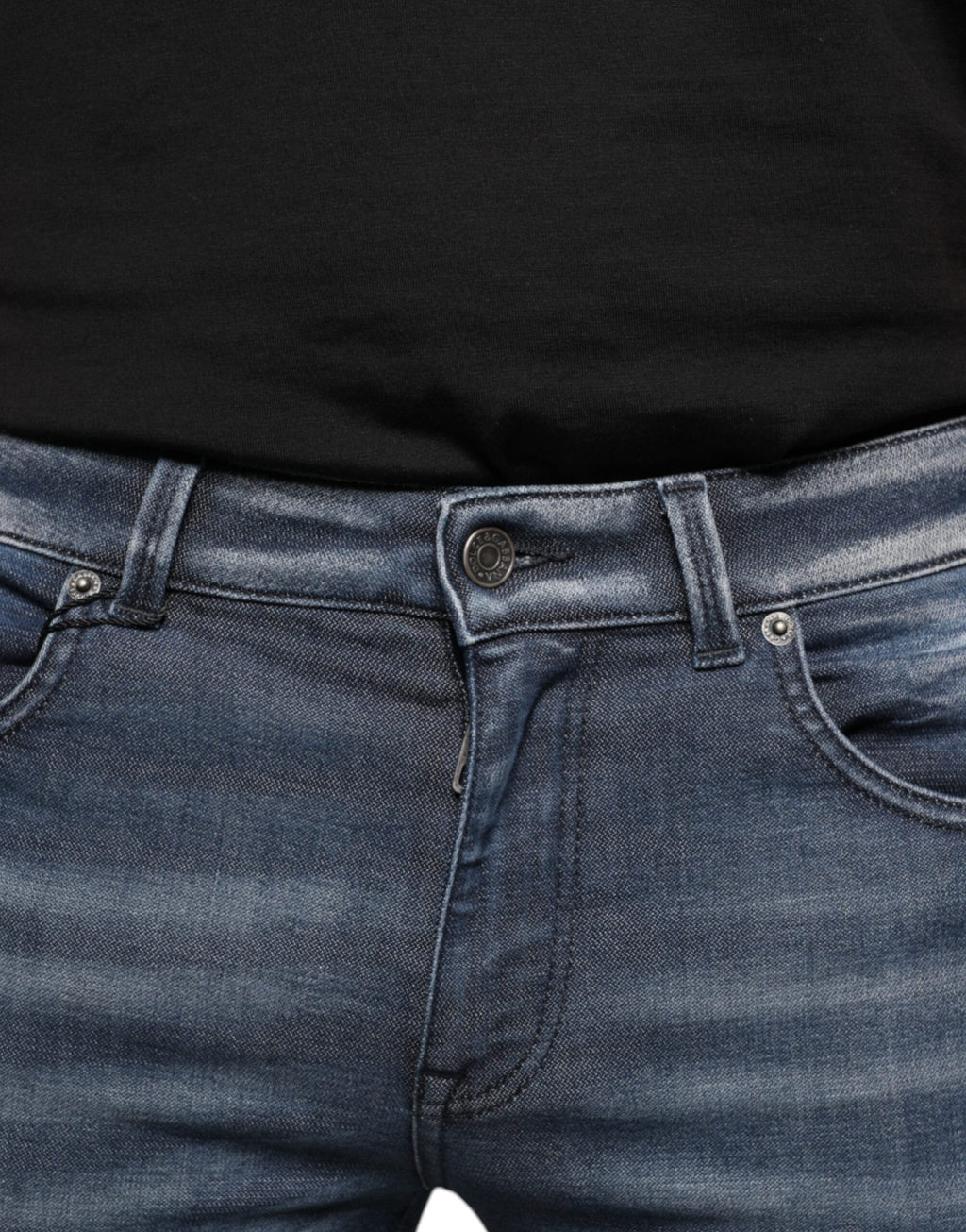 Dolce & Gabbana Washed Cotton Dark Blue Skinny Denim Jeans
