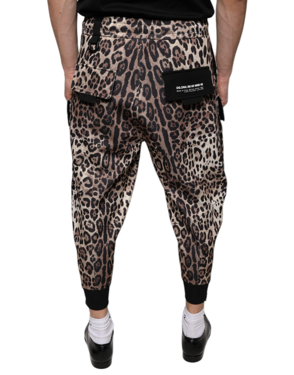 Dolce & Gabbana Brown Leopard Print Polyester Jogger Pants