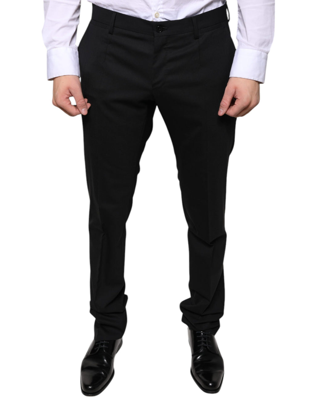 Dolce & Gabbana Black Wool Skinny Dress Formal Trousers
