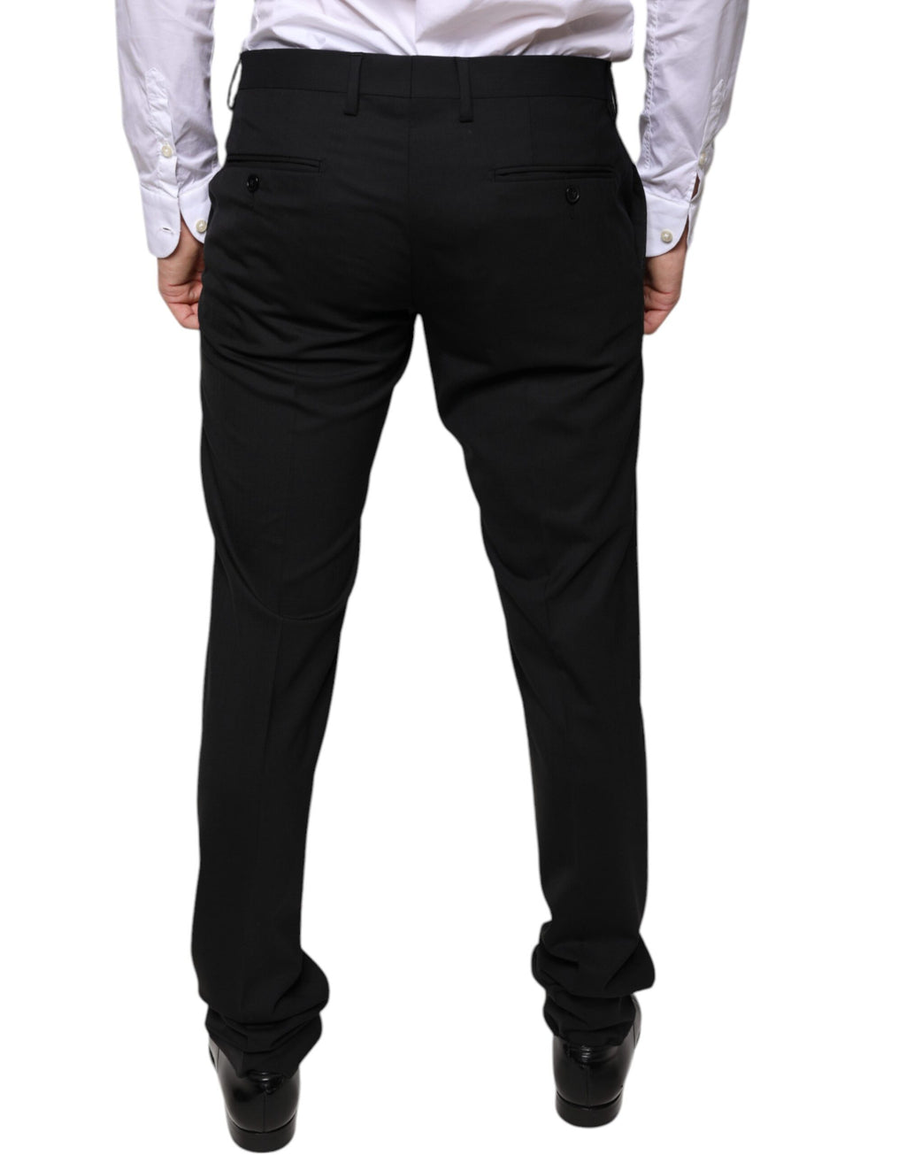 Dolce & Gabbana Black Wool Skinny Dress Formal Trousers