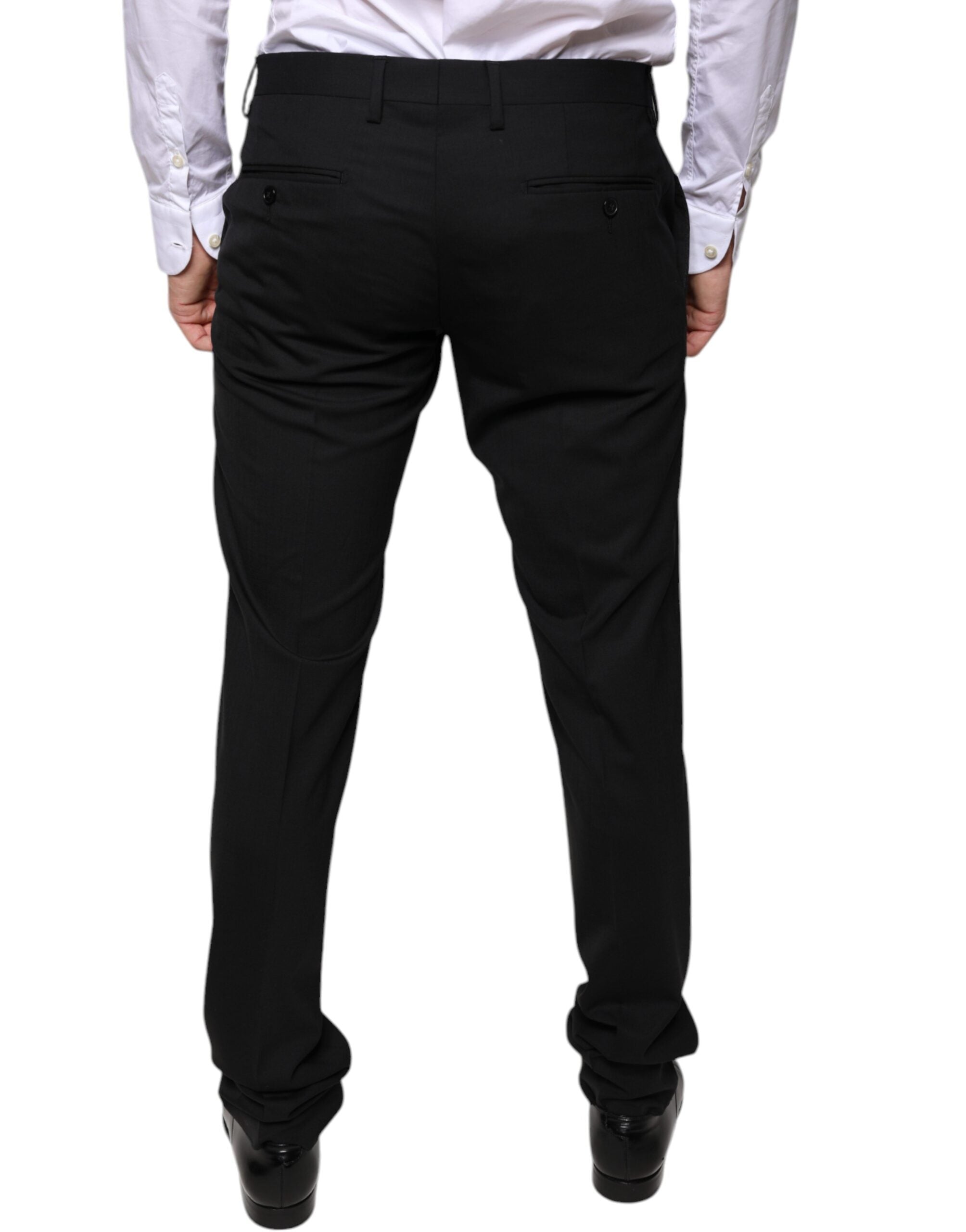Dolce & Gabbana Black Wool Skinny Dress Formal Trousers