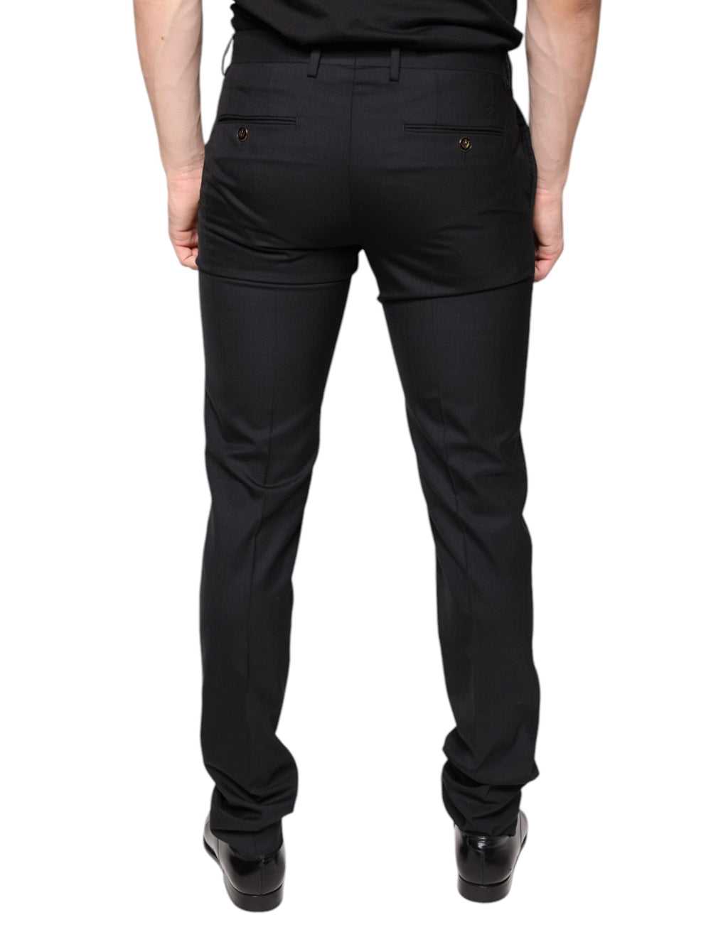 Dolce & Gabbana Men's Black Skinny Wool Suit Trousers