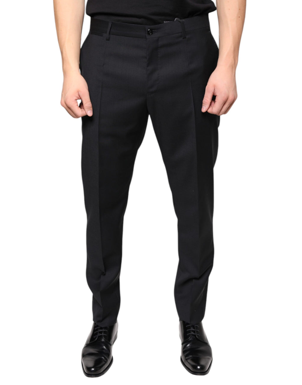 Dolce & Gabbana Men's Black Skinny Wool Suit Trousers