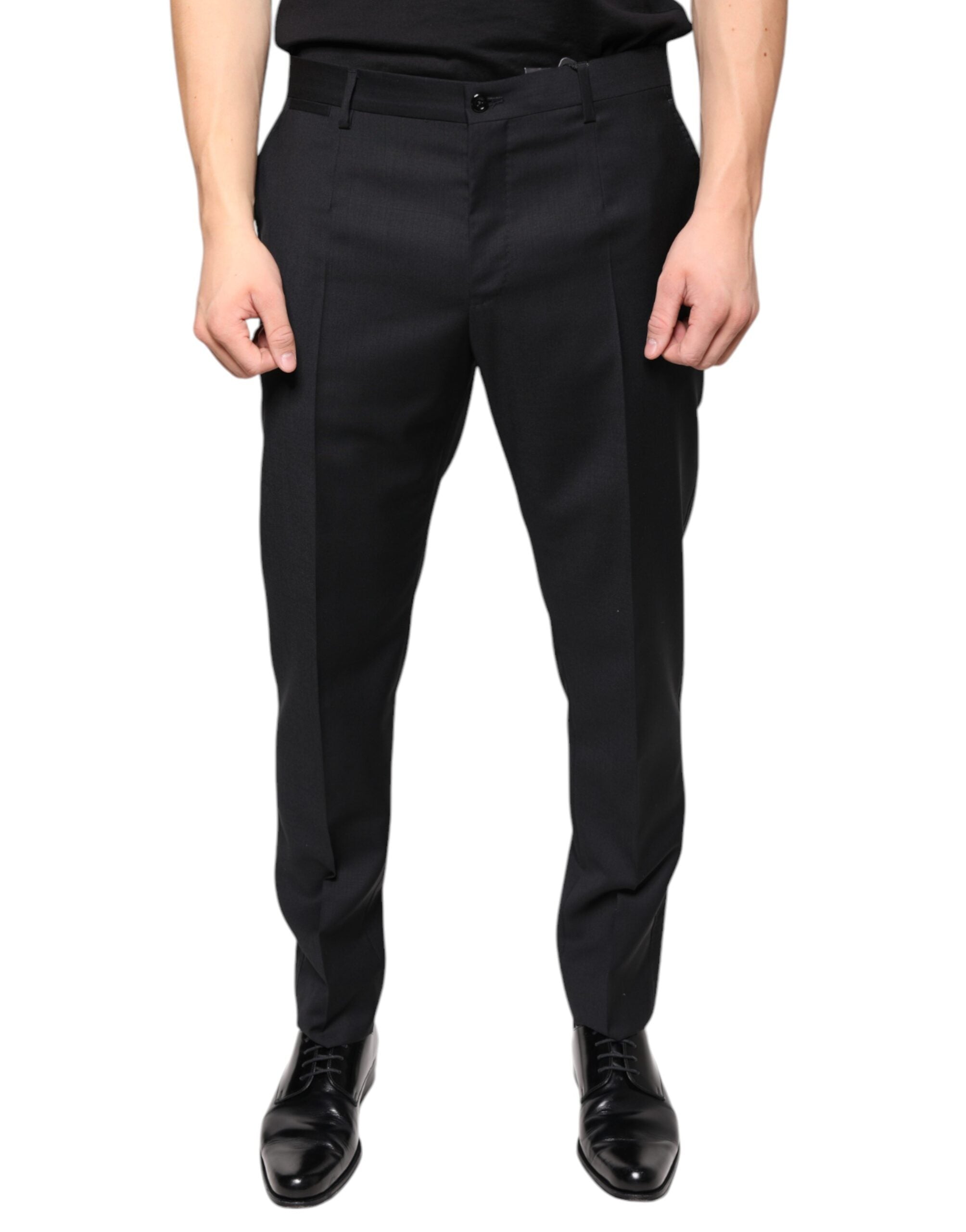 Dolce & Gabbana Men's Black Skinny Wool Suit Trousers