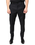 Dolce & Gabbana Men's Black Skinny Wool Suit Trousers