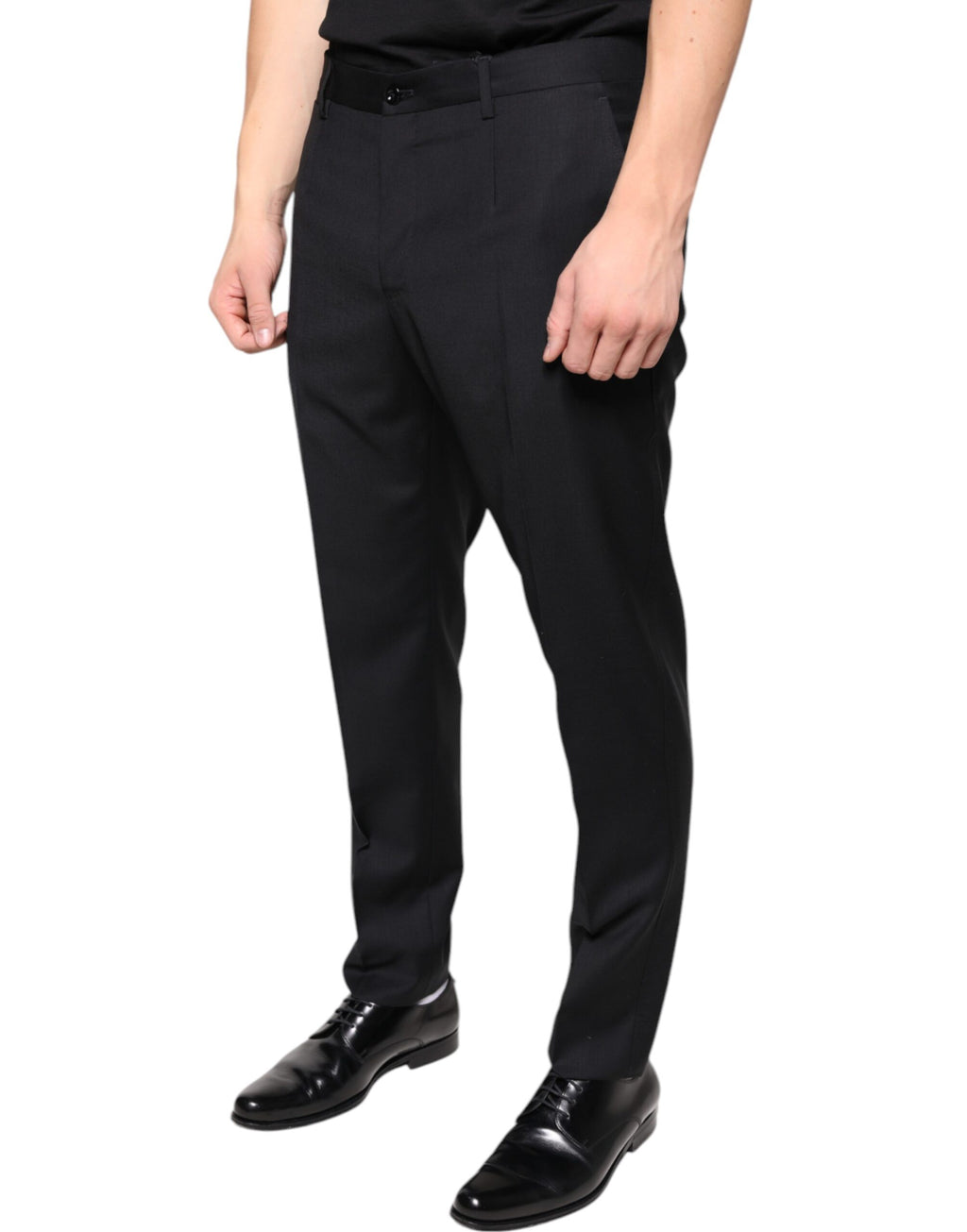 Dolce & Gabbana Men's Black Skinny Wool Suit Trousers