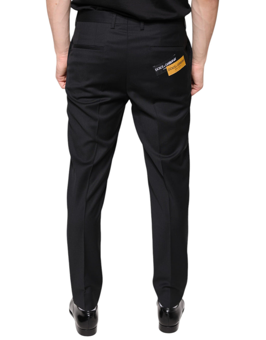 Dolce & Gabbana Men's Black Skinny Wool Suit Trousers