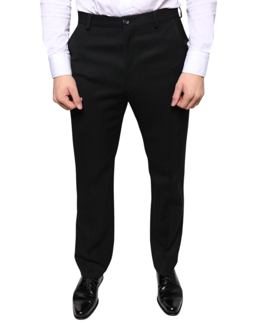 Dolce & Gabbana Men's Black Skinny Wool Suit Trousers
