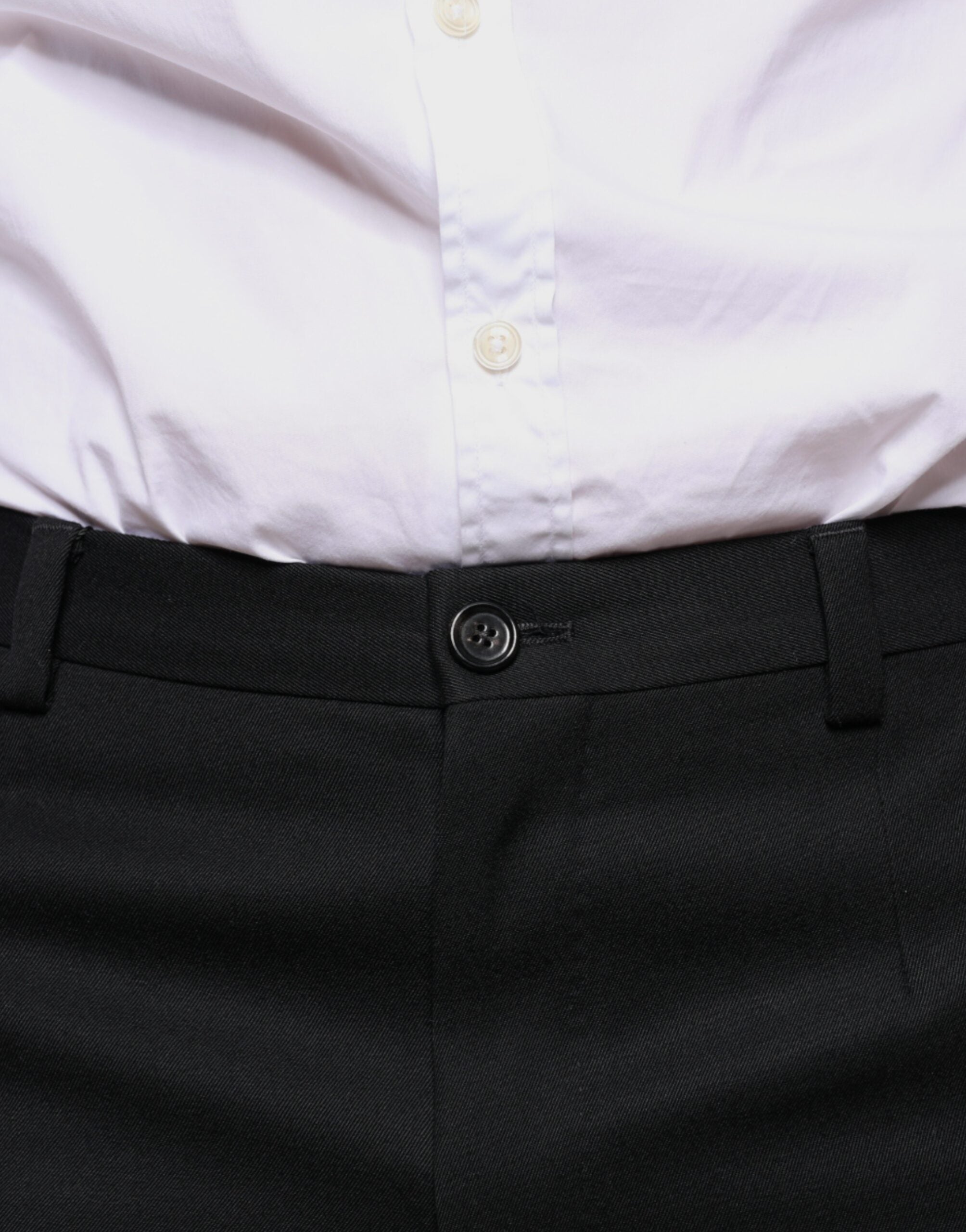 Dolce & Gabbana Men's Black Skinny Wool Suit Trousers