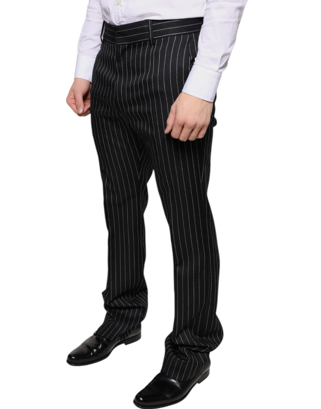 Dolce & Gabbana Black Striped Skinny Men's Suit Pants