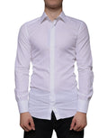 Dolce & Gabbana White Cotton Shirt GOLD Formal Shirt for Men