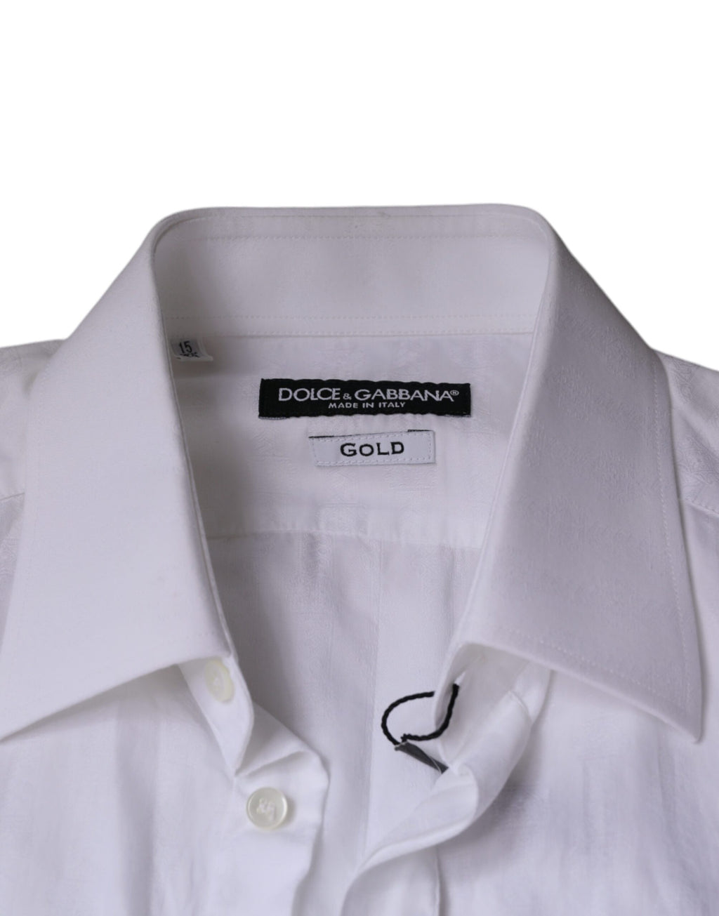 Dolce & Gabbana White Cotton Shirt GOLD Formal Shirt for Men