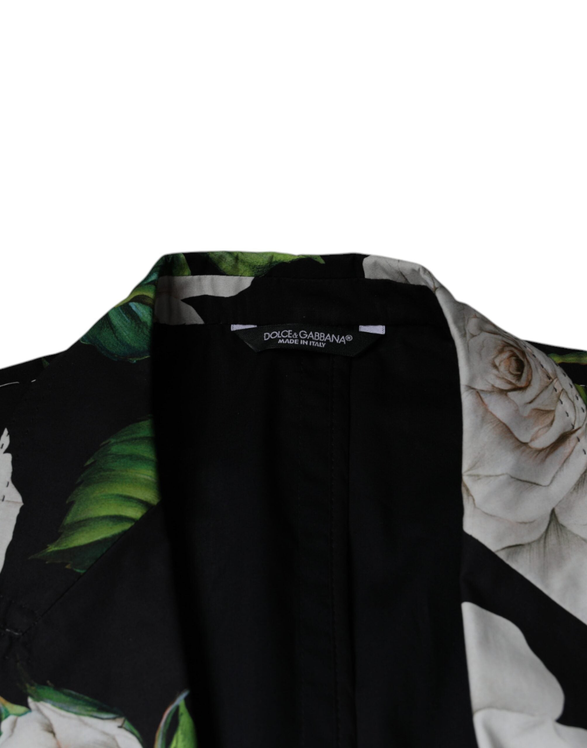 Dolce & Gabbana Black Rose Cotton Men's Formal 2 Piece Suit