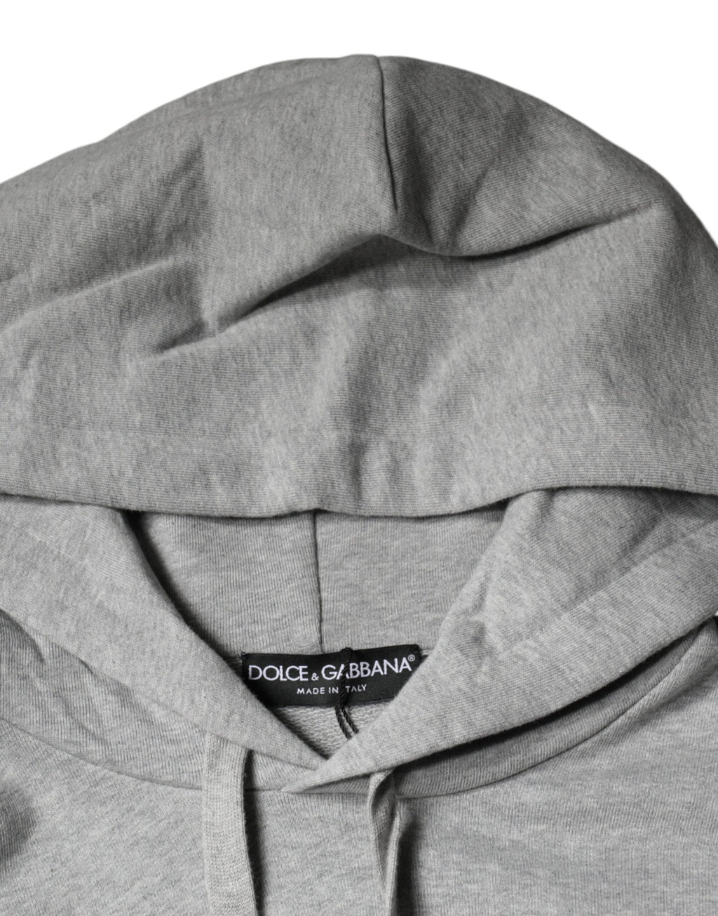 Dolce & Gabbana Grey Cotton Logo Hoodie Sweatshirt