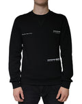 Dolce & Gabbana Schwarzer Logo-Druck Rundhals-Sweatshirt Pullover