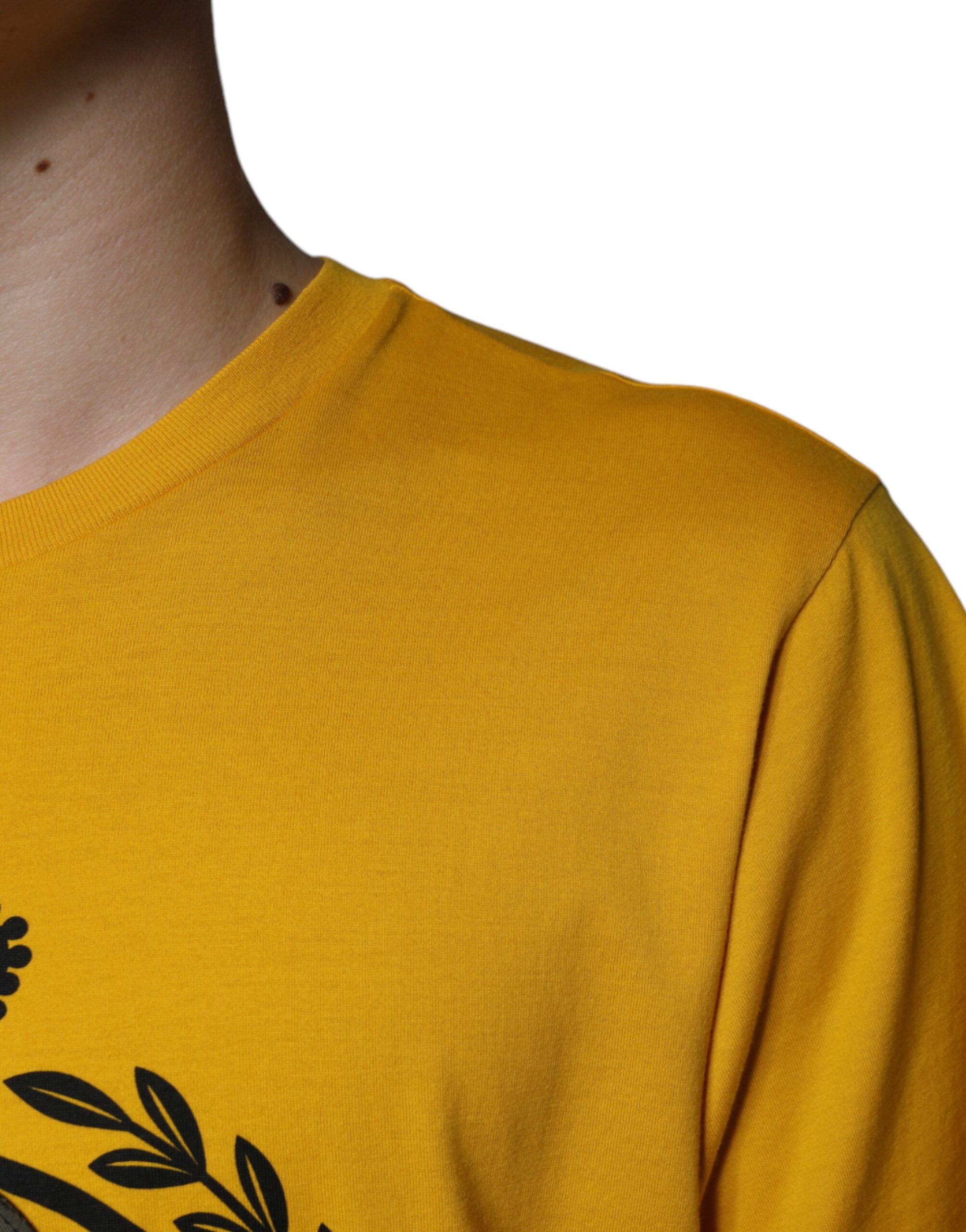 Dolce & Gabbana White Yellow Logo Print Short Sleeve T-Shirt