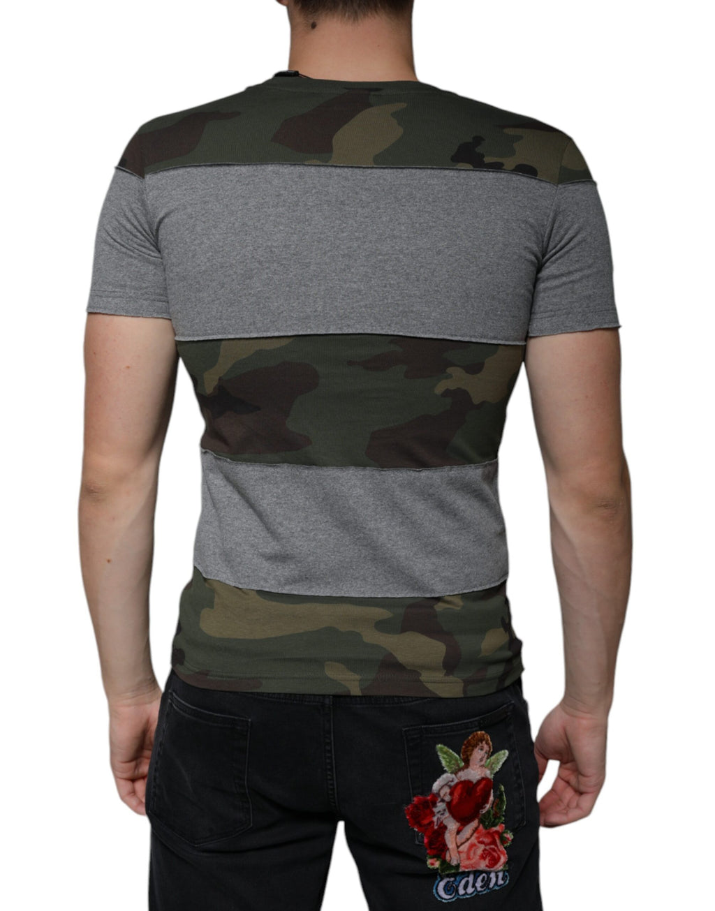 Dolce & Gabbana Multicolor Camouflage Crew Neck Cotton T-Shirt