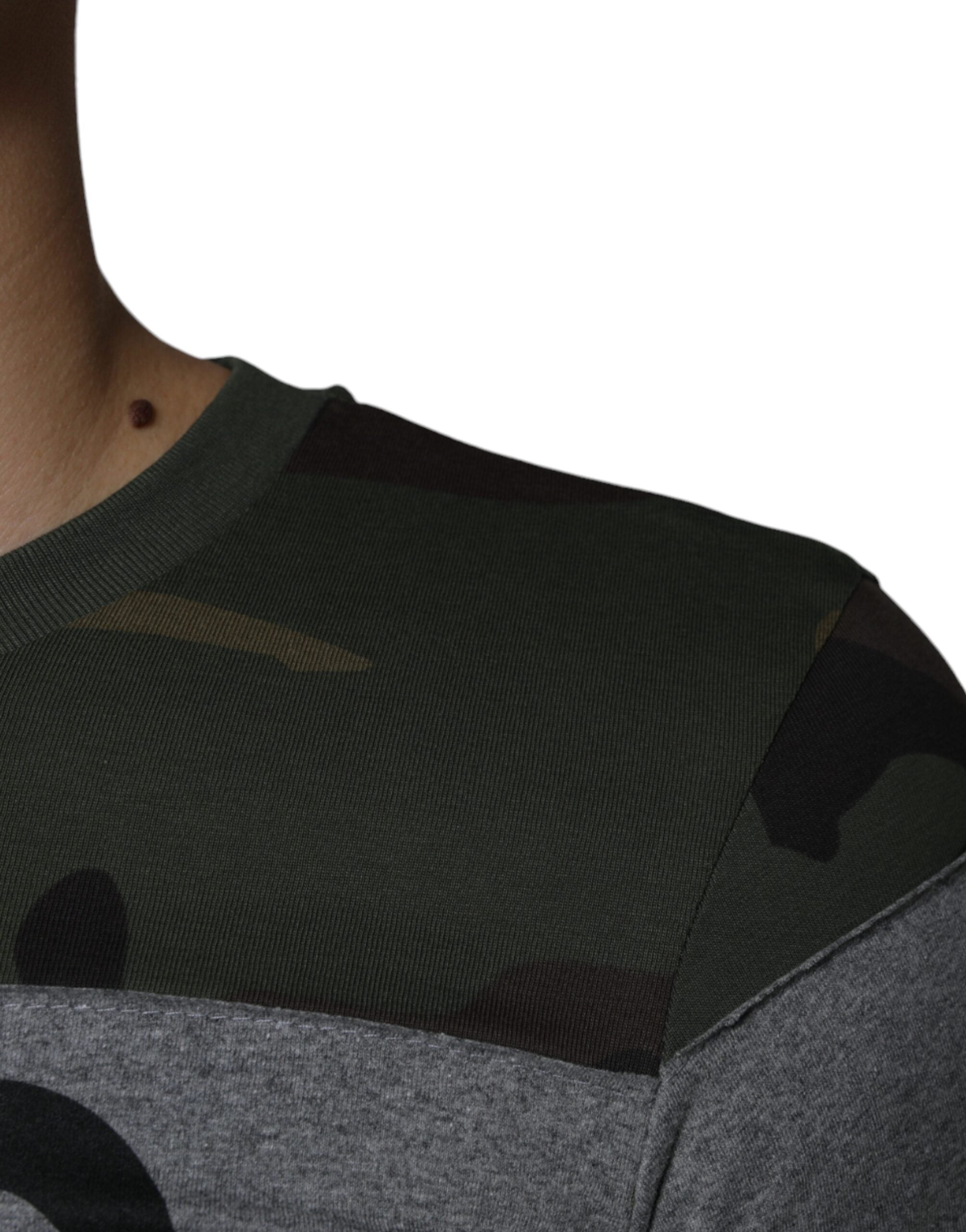 Dolce & Gabbana Multicolor Camouflage Crew Neck Cotton T-Shirt