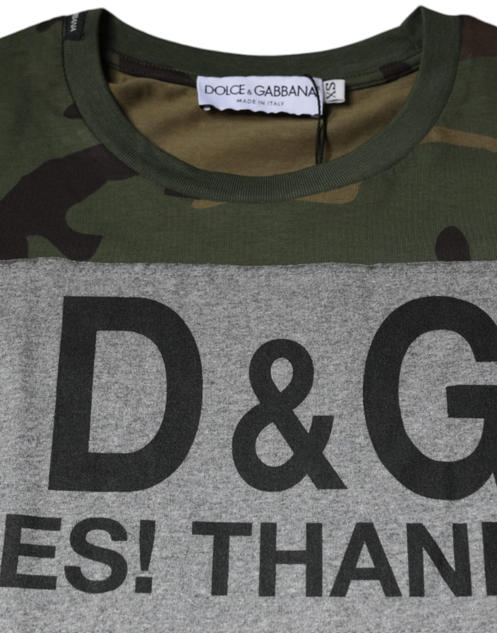 Dolce & Gabbana Multicolor Camouflage Crew Neck Cotton T-Shirt