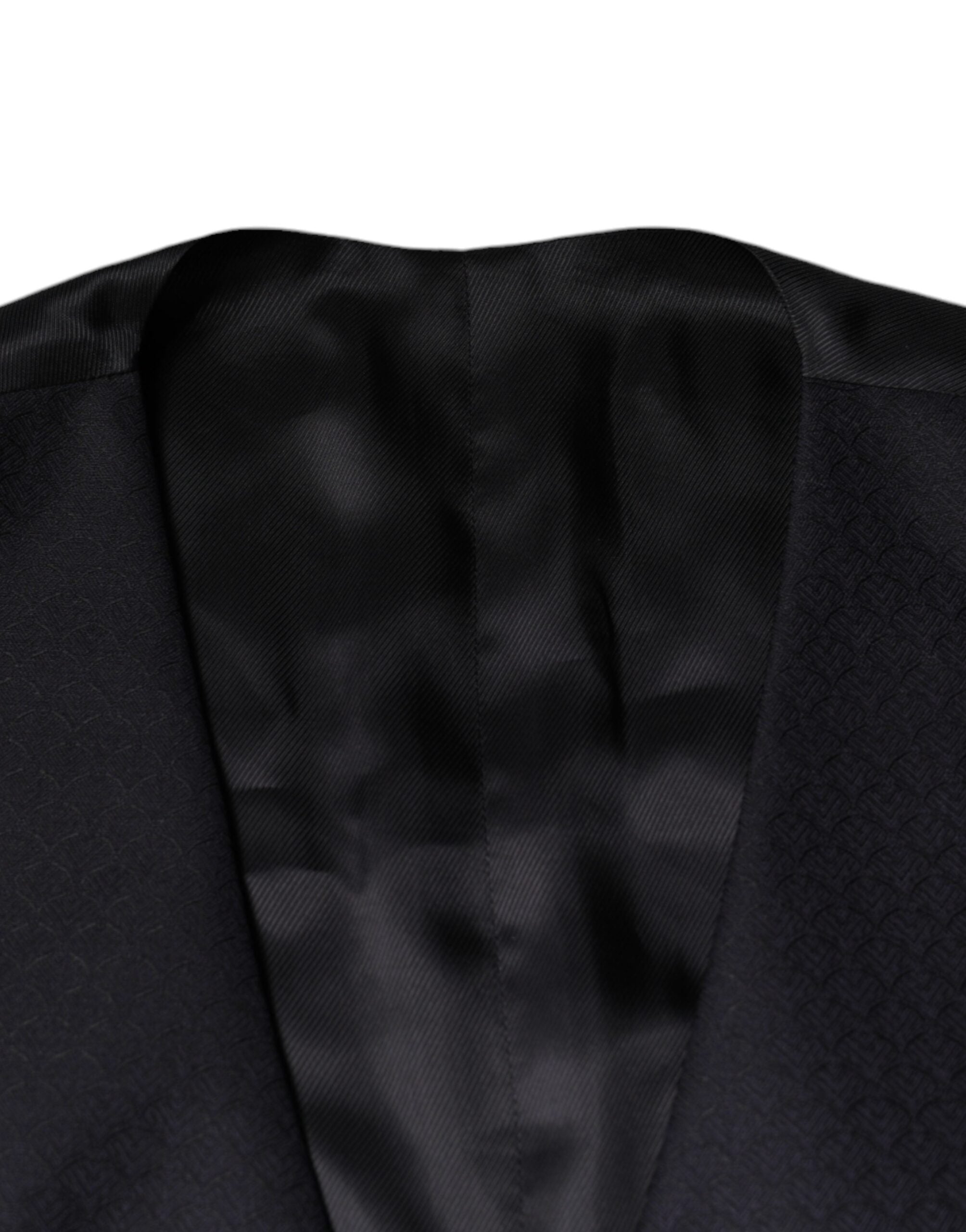 Dolce & Gabbana Black Wool Vest Dress Formal Waistcoat