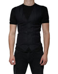 Dolce & Gabbana Schwarze Lederweste Kleid Formelle Weste