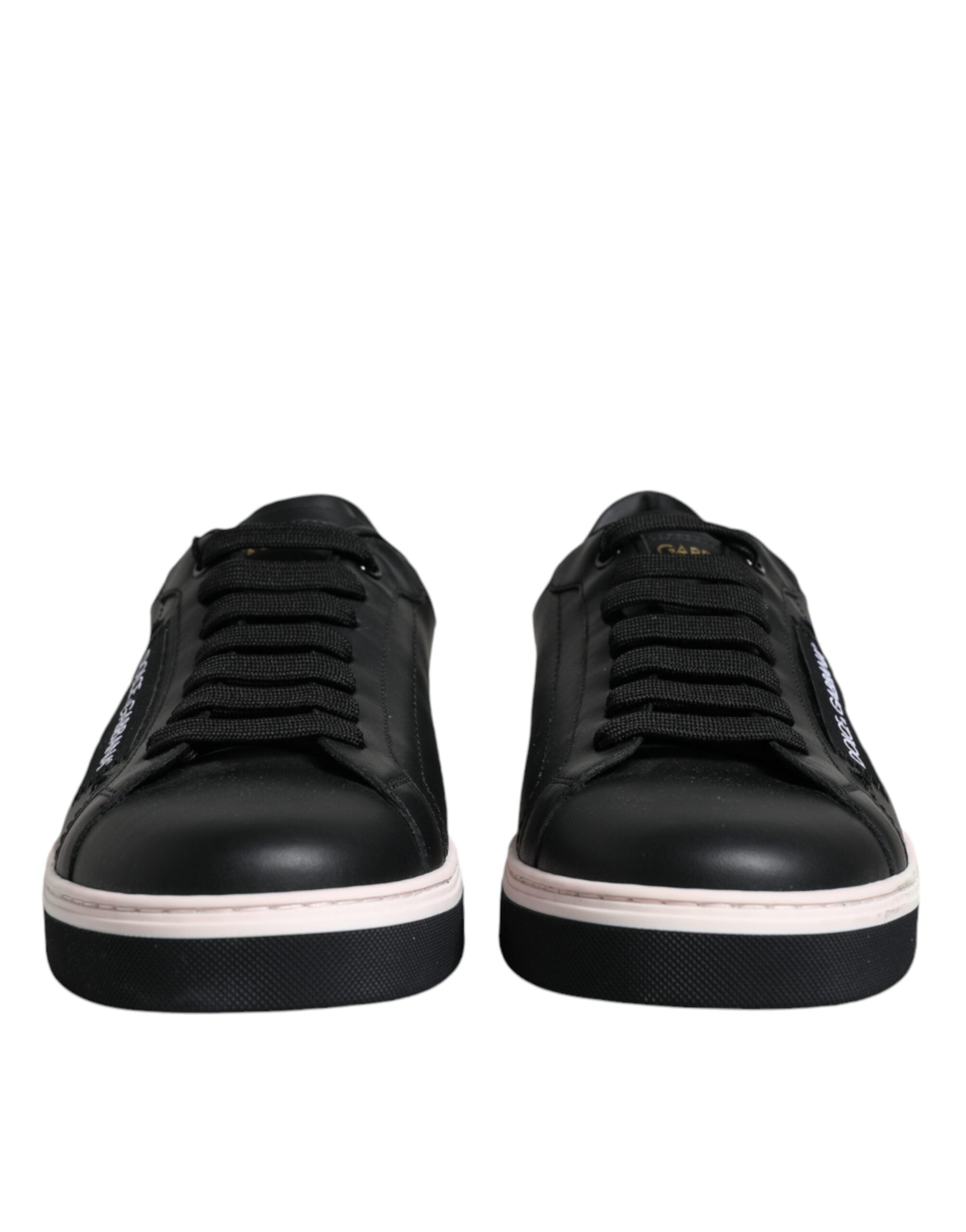 Dolce & Gabbana Black Leather Low Top Men's Sneakers Shoes