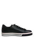 Dolce & Gabbana Black Leather Low Top Men's Sneakers Shoes