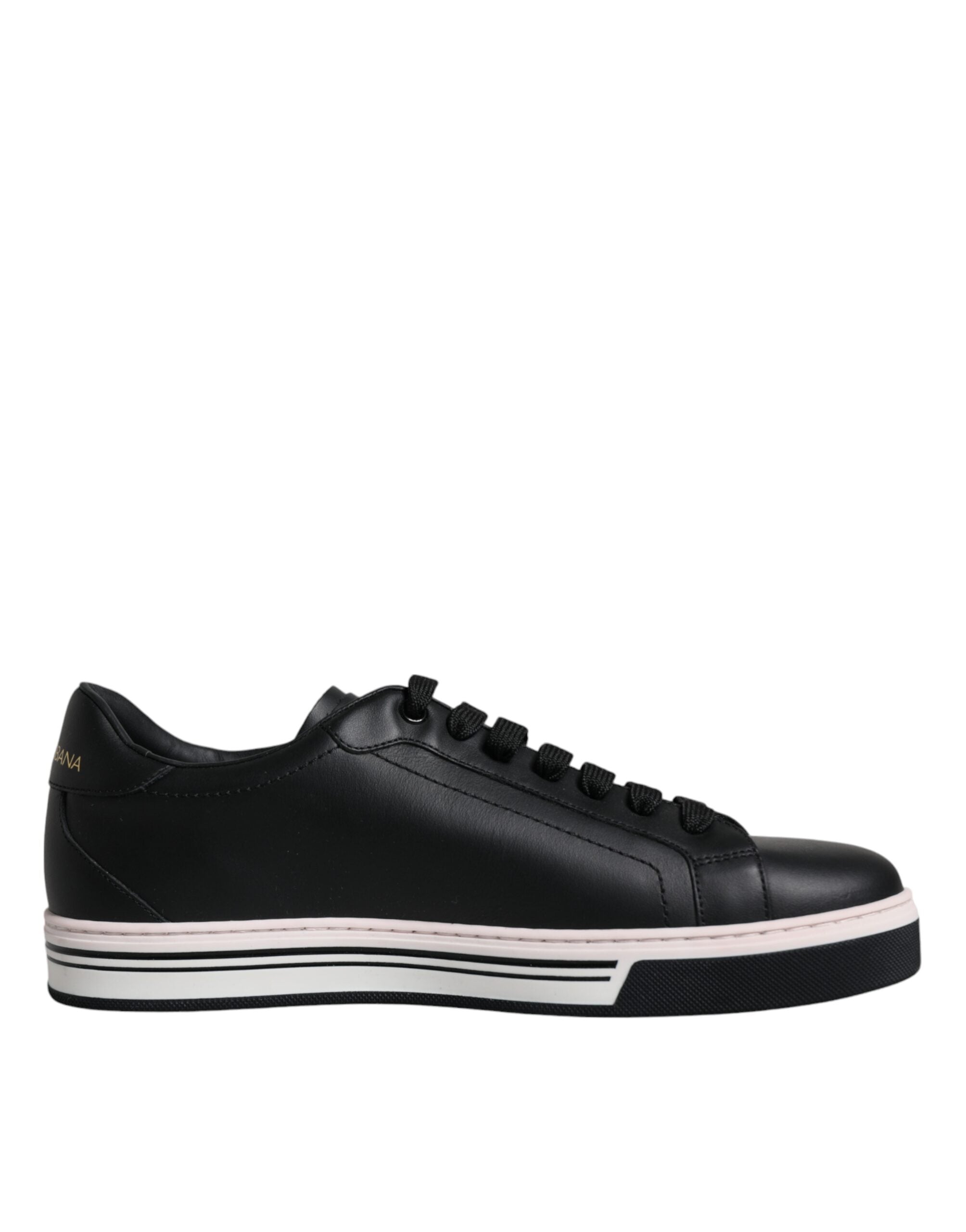 Dolce & Gabbana Black Leather Low Top Men's Sneakers Shoes