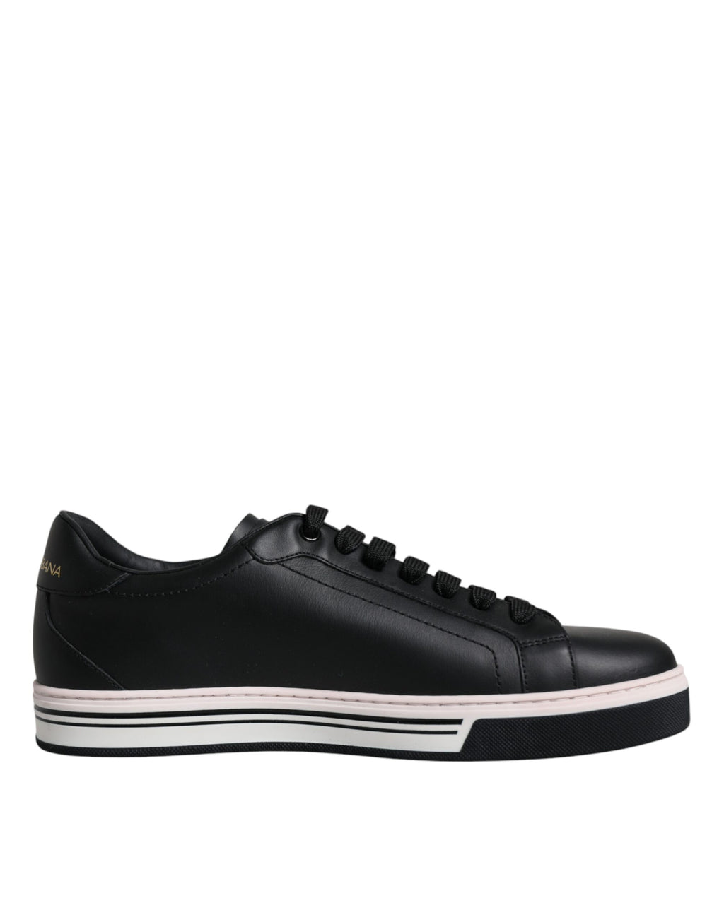 Dolce & Gabbana Black Leather Low Top Men's Sneakers Shoes