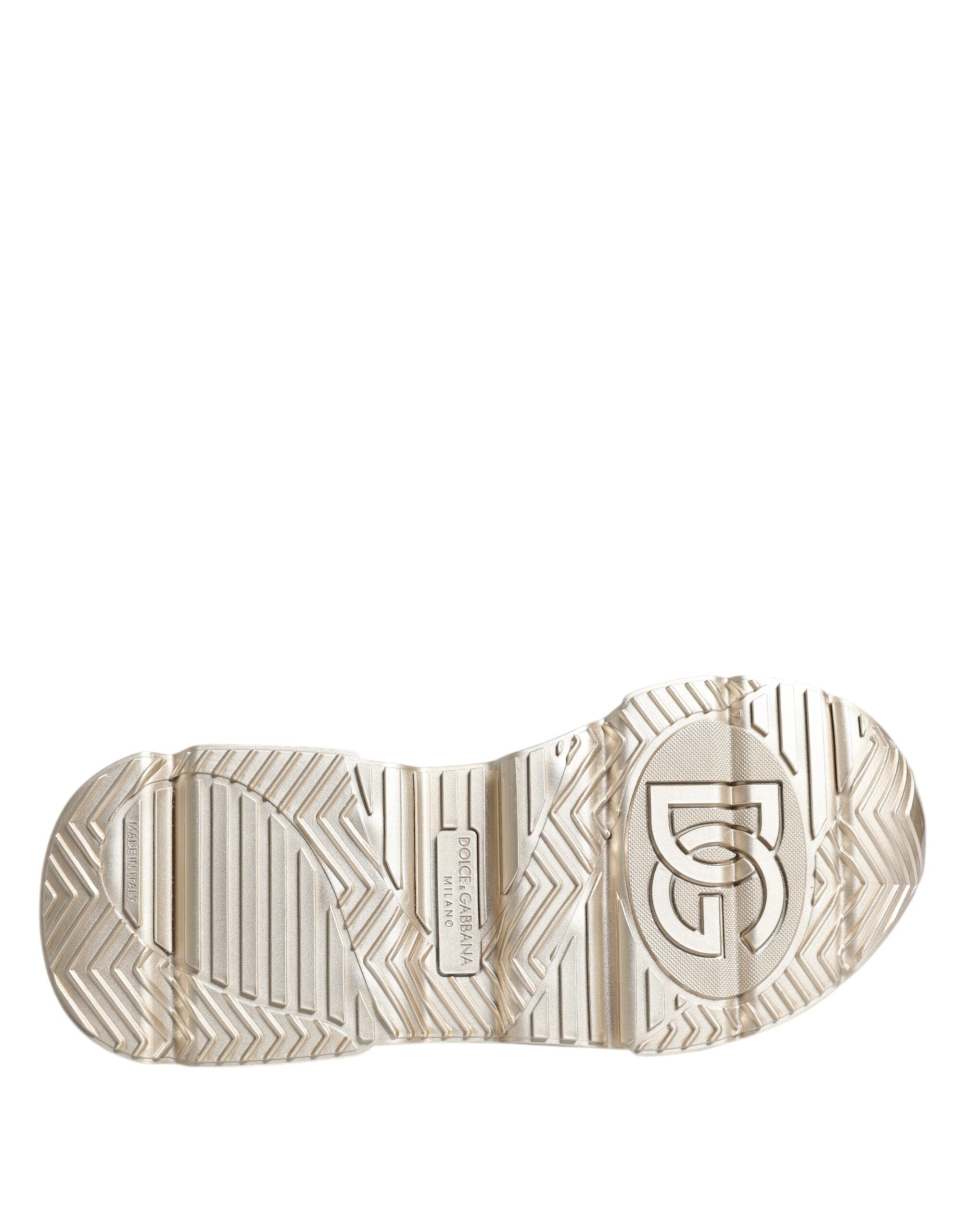 Dolce & Gabbana Gold Sequin Iridescent Daymaster Sneakers Shoes