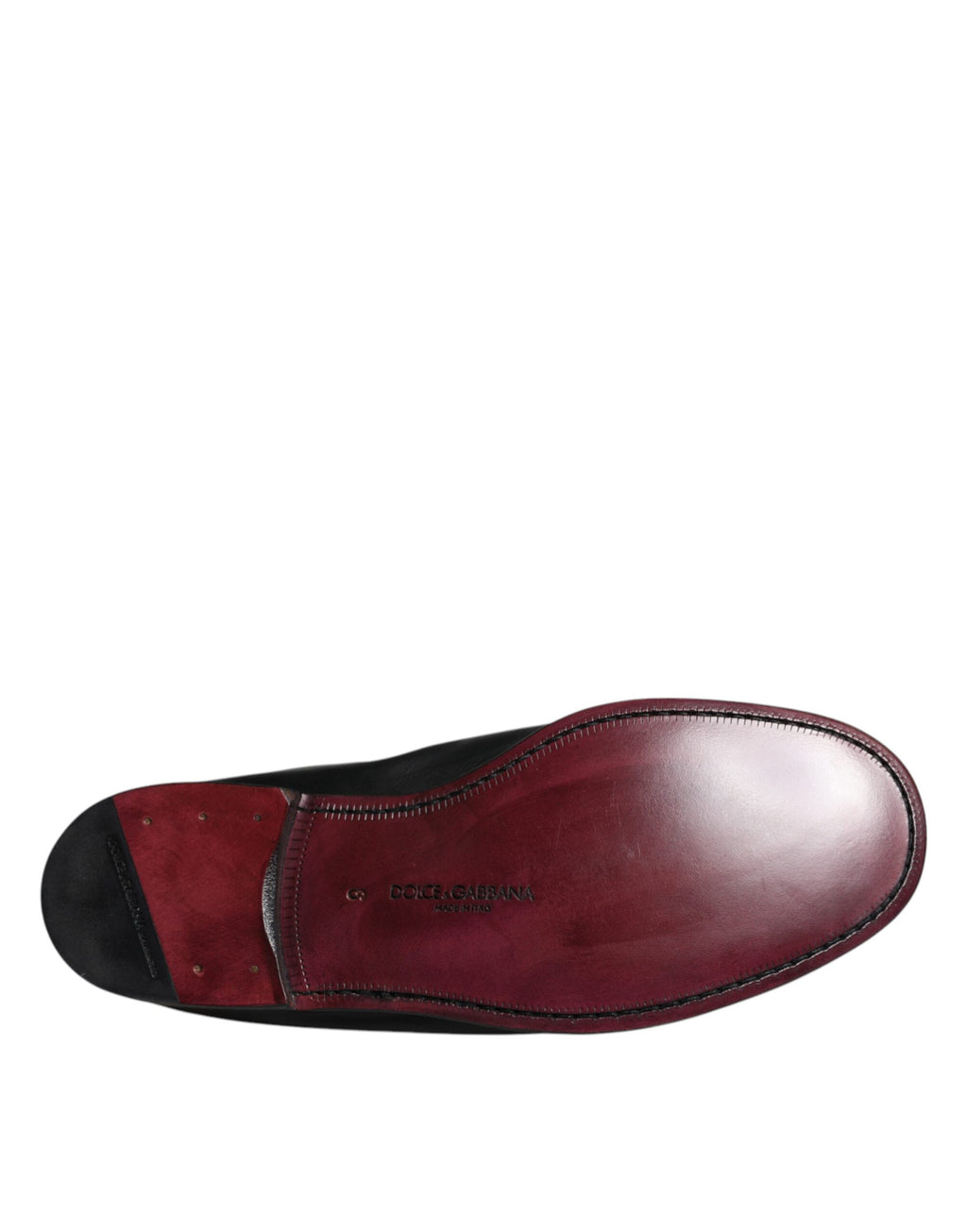Dolce & Gabbana Black Logo Embroidered Leather Loafers Men's Dress Shoes