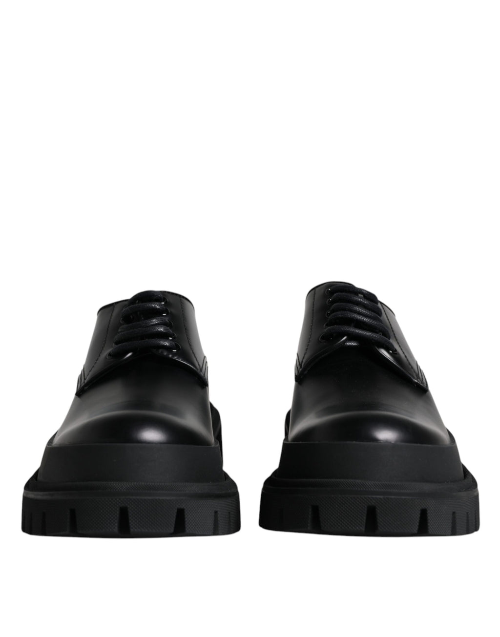 Dolce & Gabbana Black Leather Lace-Up Trekking Shoes