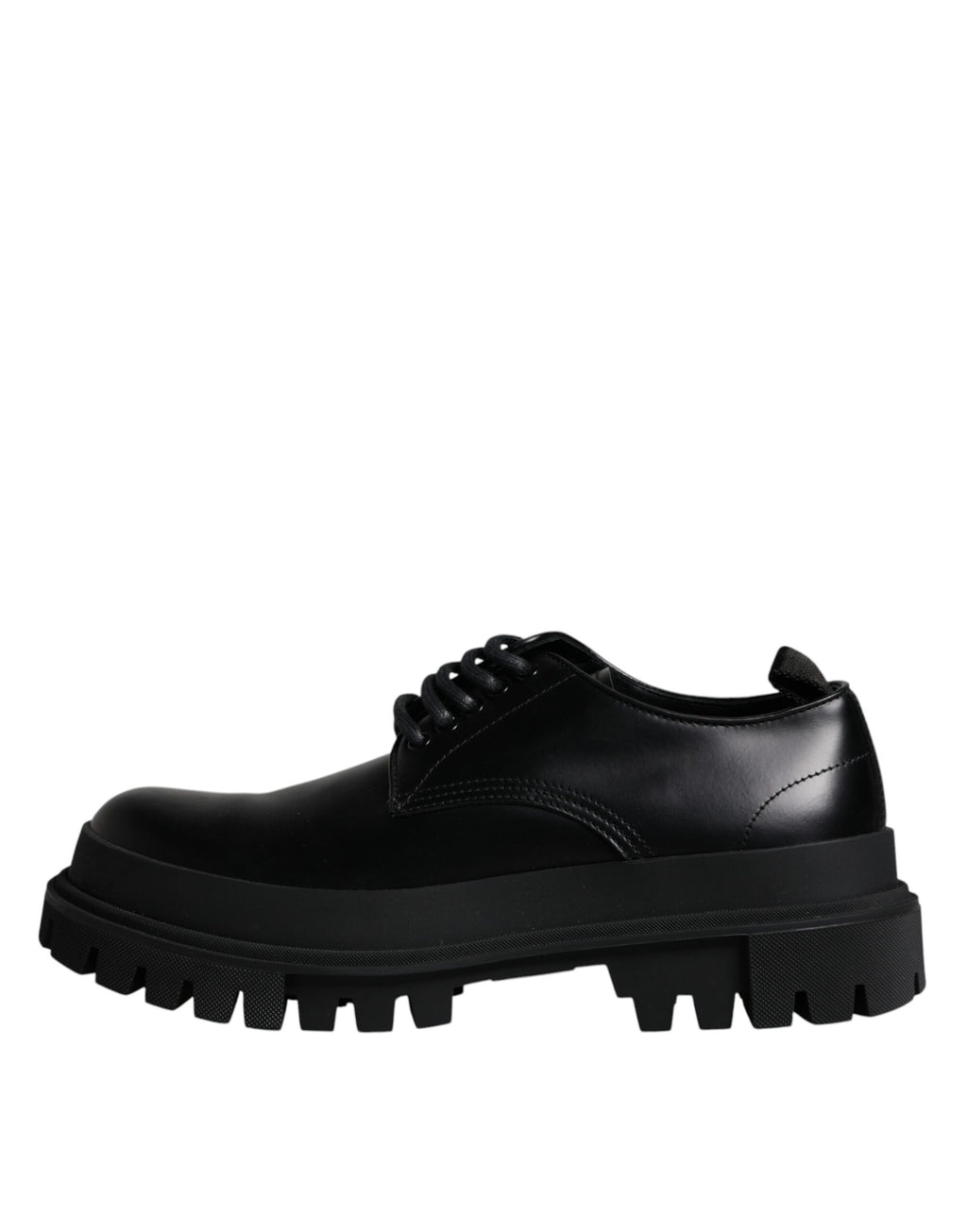 Dolce & Gabbana Black Leather Lace-Up Trekking Shoes