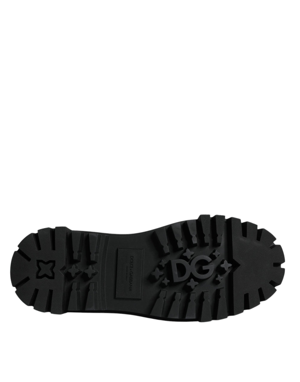 Dolce & Gabbana Black Leather Lace-Up Trekking Shoes