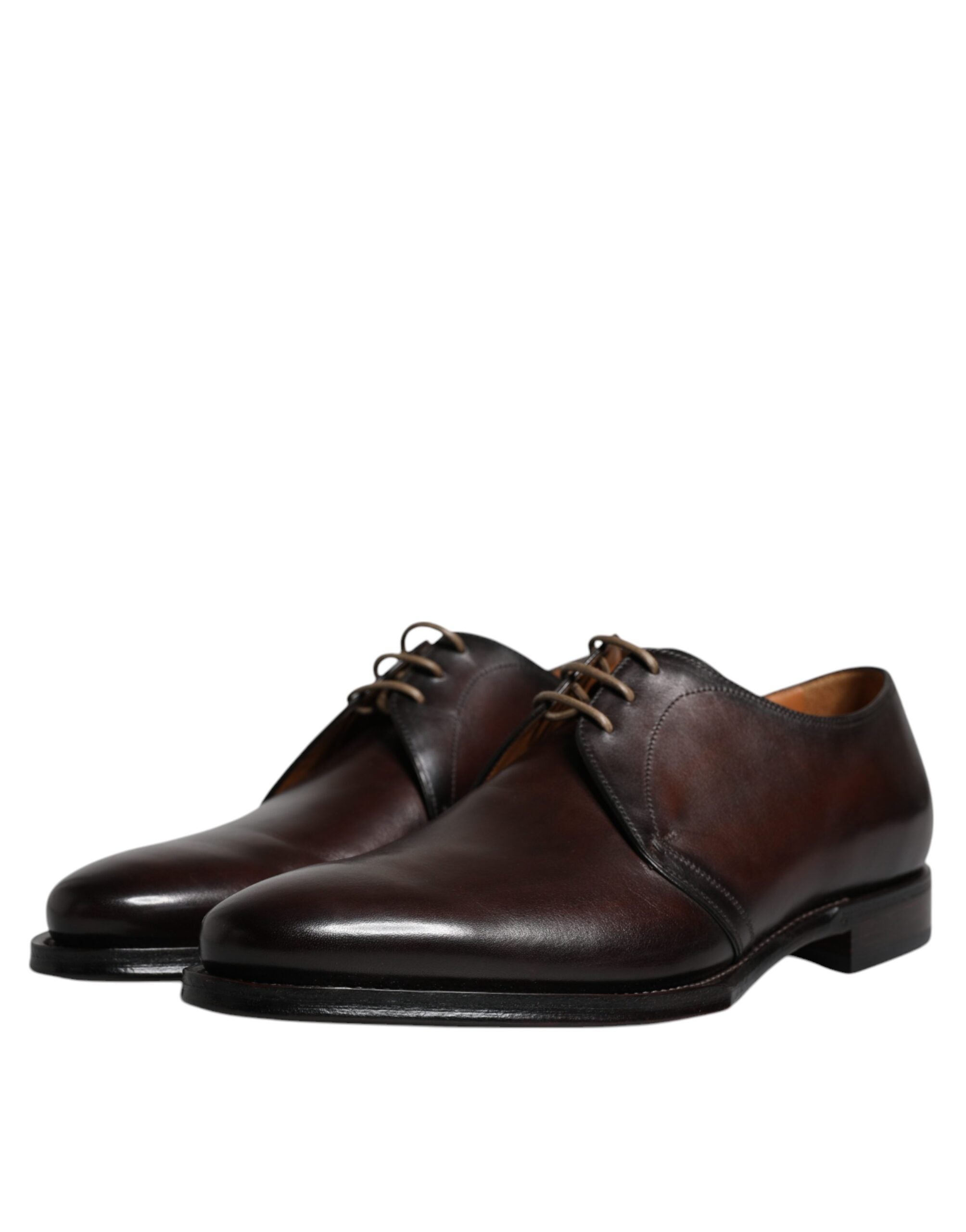 Dolce & Gabbana Black Leather Lace-Up Shoes Men's Derby Formal Shoes