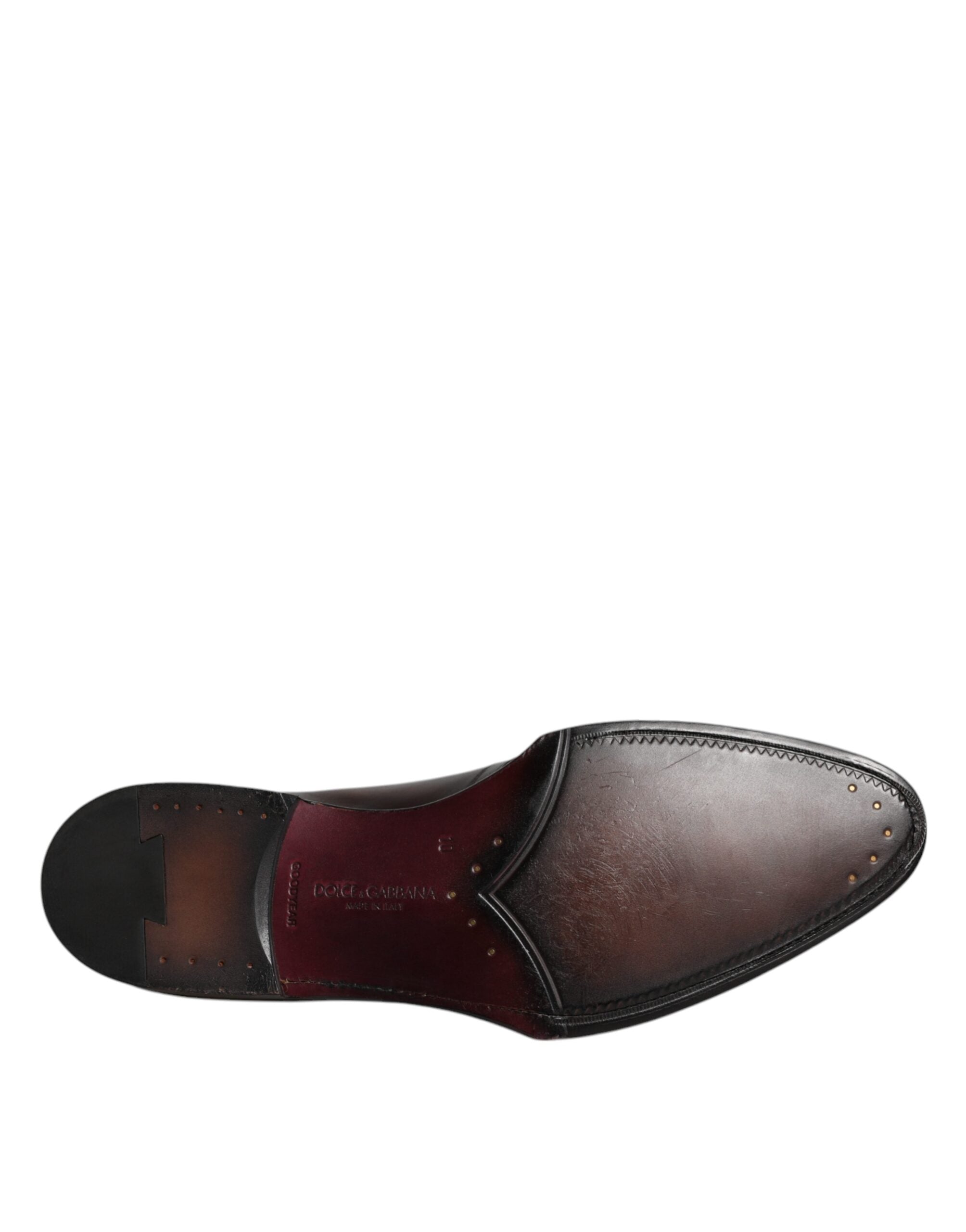 Dolce & Gabbana Black Leather Lace-Up Shoes Men's Derby Formal Shoes