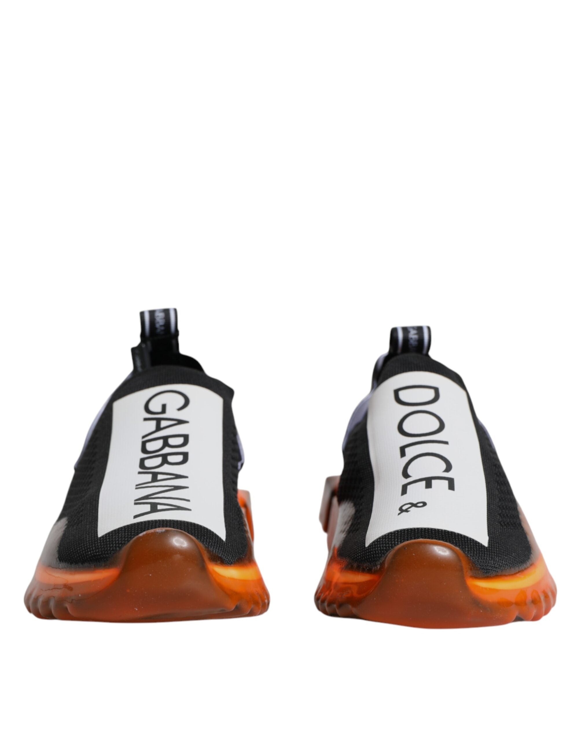 Dolce & Gabbana Black Orange Sorrento Slip-On Sneakers Shoes