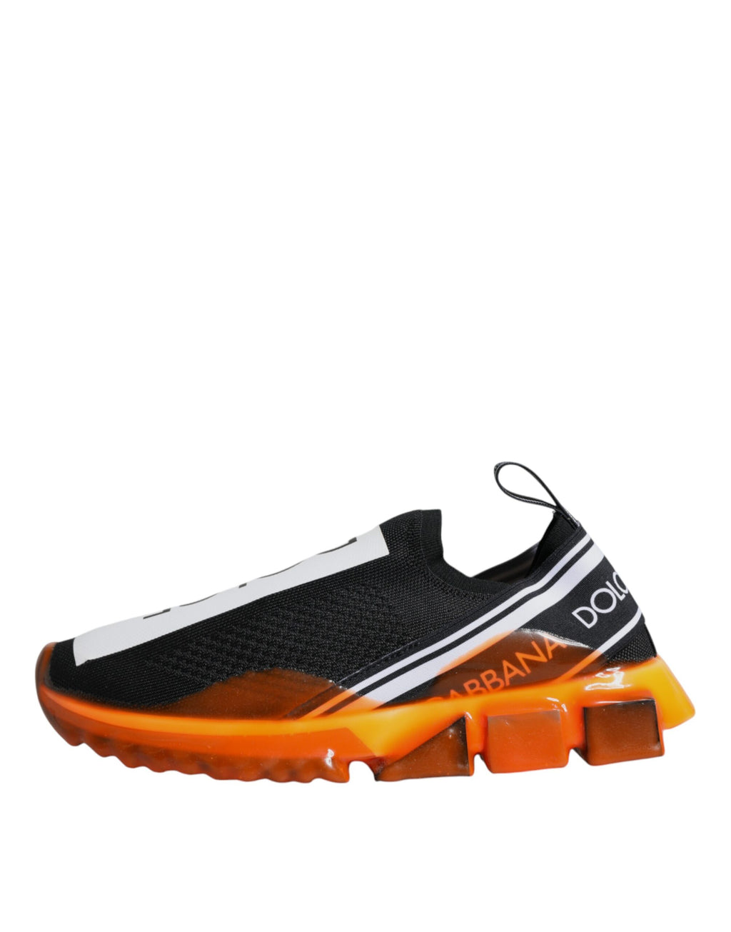 Dolce & Gabbana Black Orange Sorrento Slip-On Sneakers Shoes