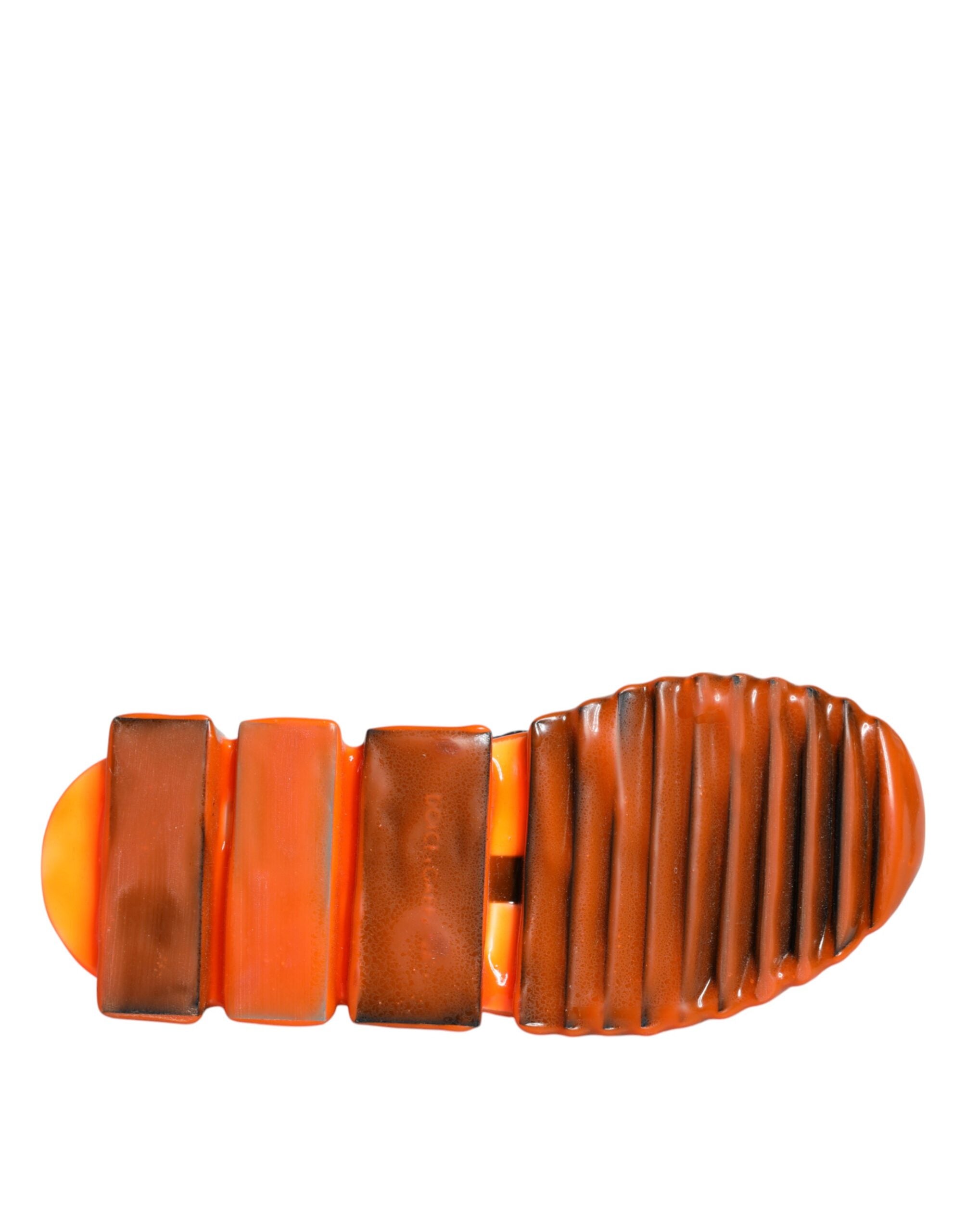 Dolce & Gabbana Black Orange Sorrento Slip-On Sneakers Shoes