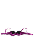 Dolce & Gabbana Purple Silk Underwired Balconette Bra Lingerie