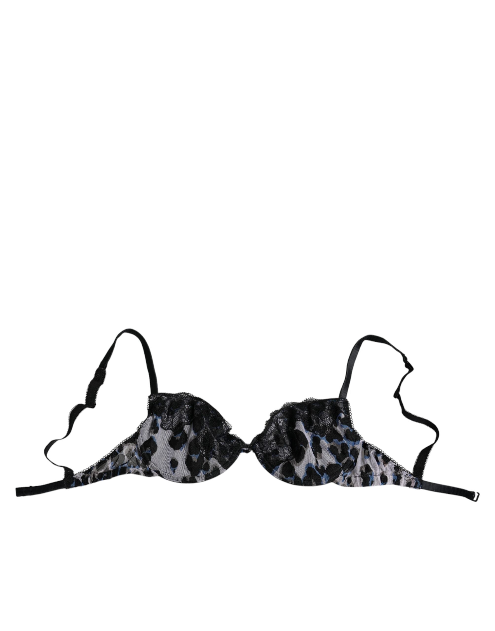 Roberto Cavalli White Leopard Push Up Bra Underwear
