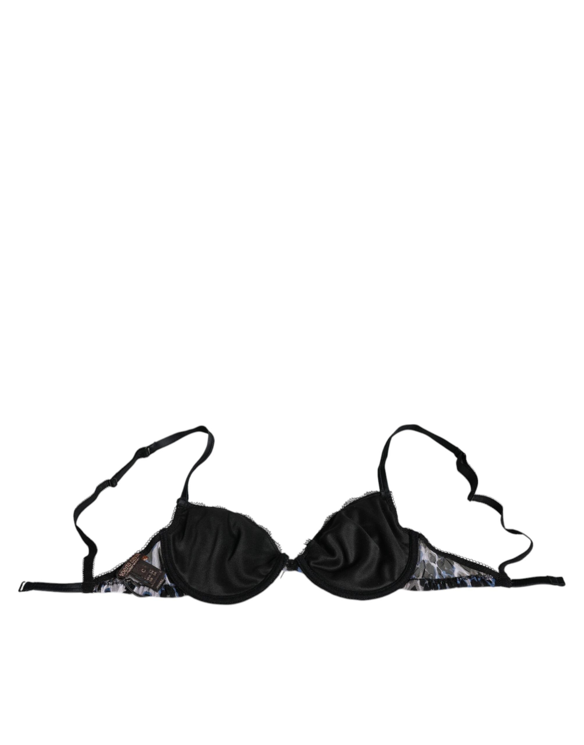 Roberto Cavalli White Leopard Push Up Bra Underwear