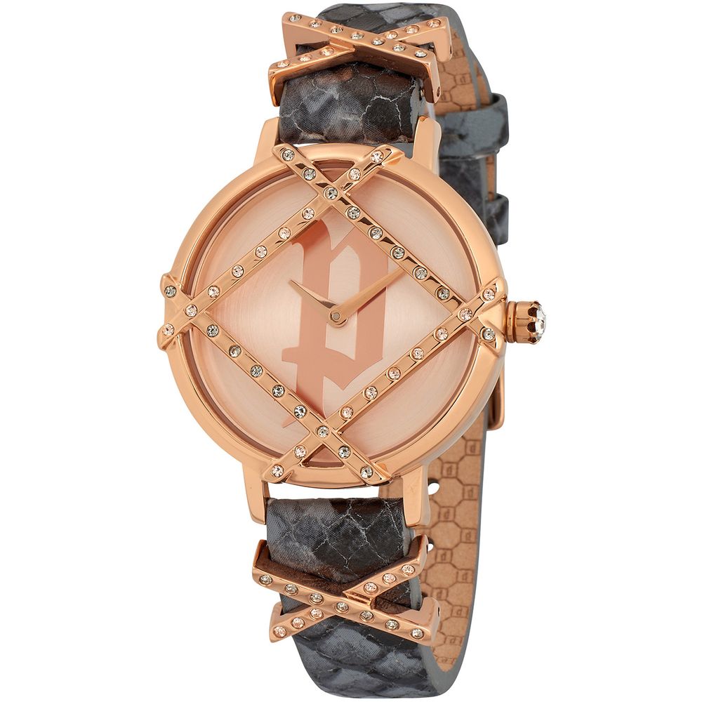 Police Elegant Grey Leather Wristwatch