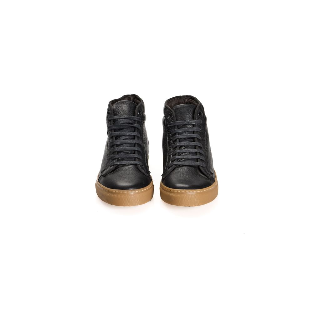 Roberto Pepe Luxury Schwarzer Herren-Sneaker aus Kalbsleder