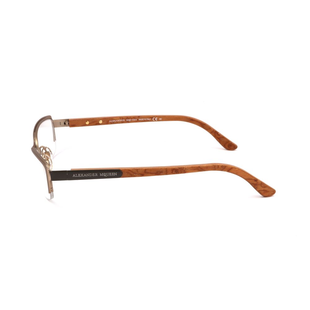 Alexander McQueen Braune Metallbrille (Gestelle)