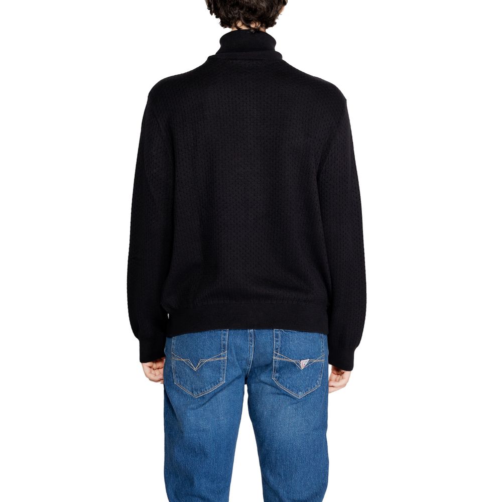 Armani Exchange Black Cotton Roll Neck Sweater
