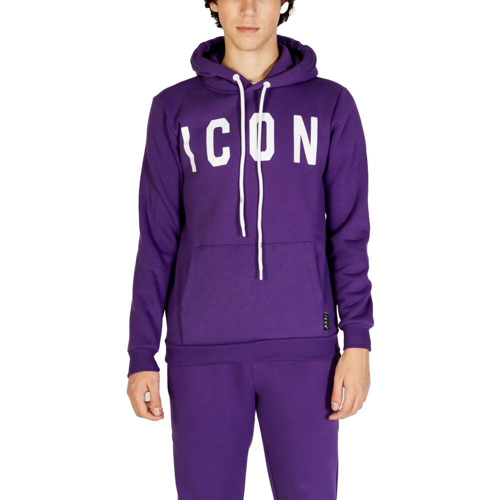 Icon Lila Kapuzenpullover aus Baumwolle