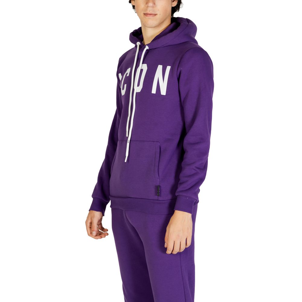 Icon Lila Kapuzenpullover aus Baumwolle