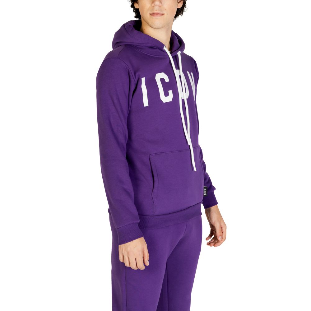 Icon Lila Kapuzenpullover aus Baumwolle