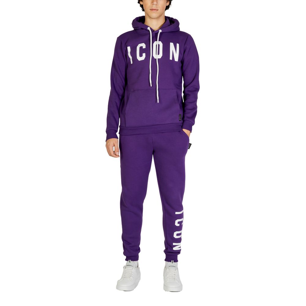 Icon Lila Kapuzenpullover aus Baumwolle